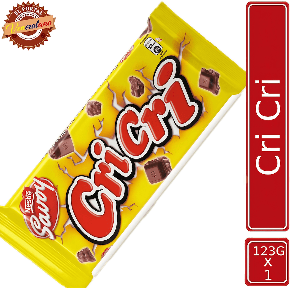 Chocolate Cri Cri 123g venezolano, disponible en Colombia