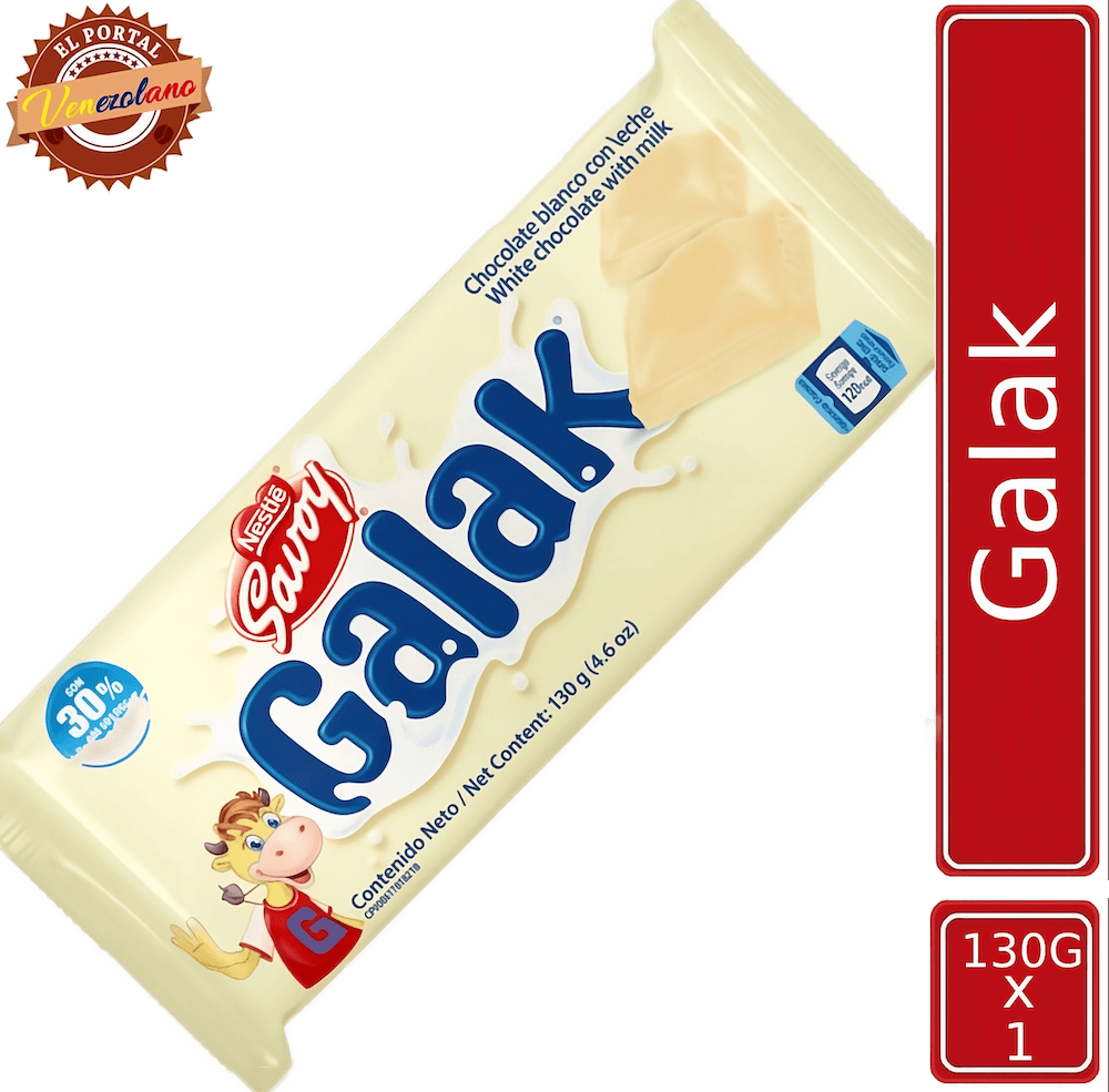 Chocolate Galak 130g venezolano, disponible en Colombia