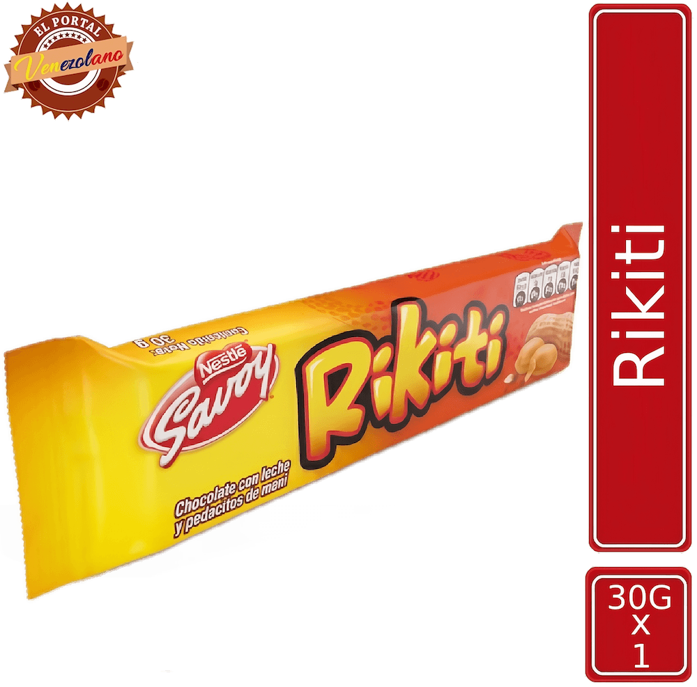 Chocolate Rikiti 27g venezolano, disponible en Colombia