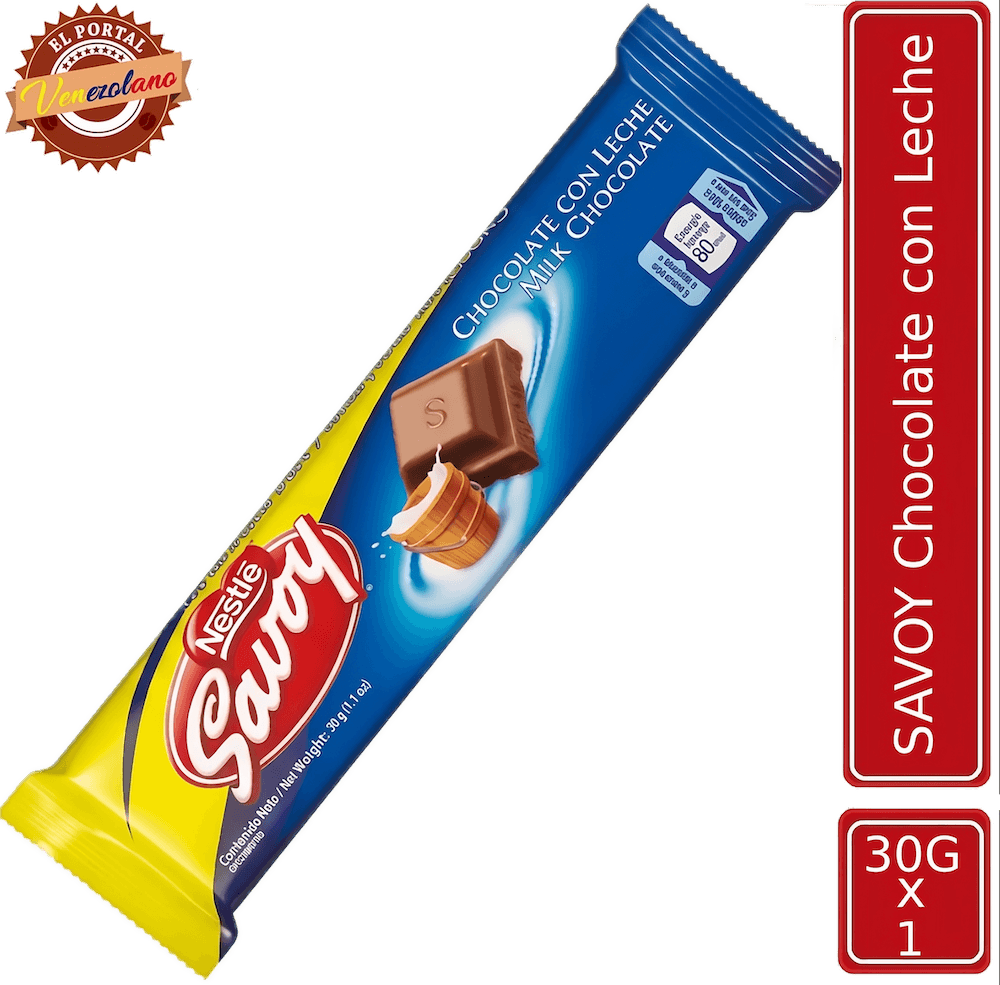 Chocolate Savoy 30g venezolano, disponible en Colombia