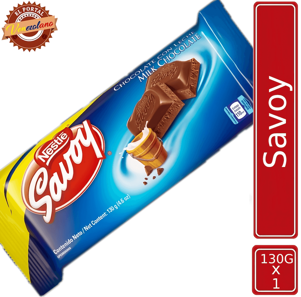 Chocolate Savoy 130g venezolano, disponible en Colombia