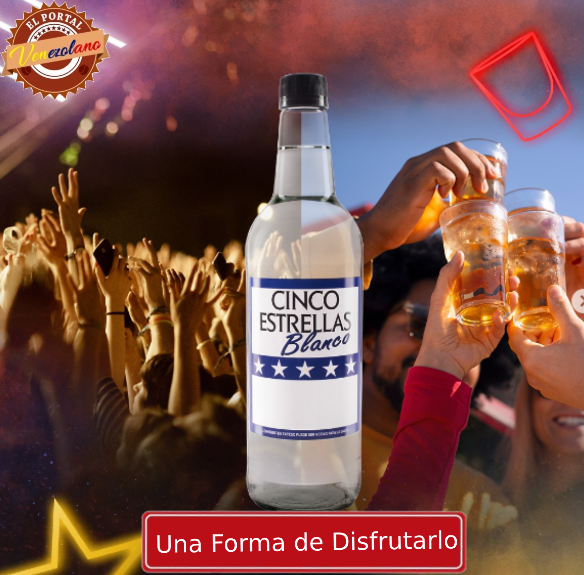Ron Cinco Estrellas Blanco  1L Venezuela