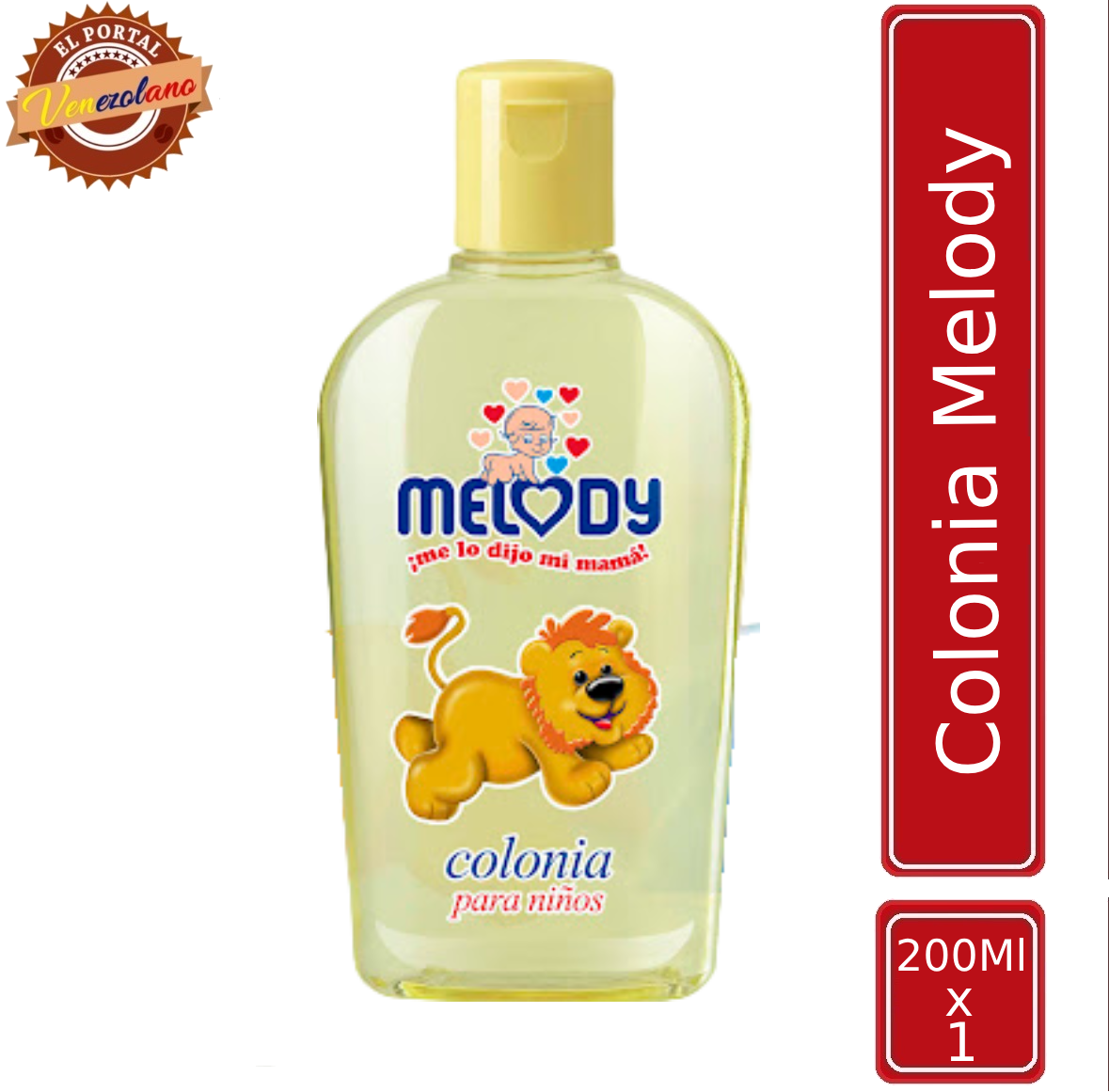 Colonia para bebés Melody amarilla original venezolana, disponible en Colombia