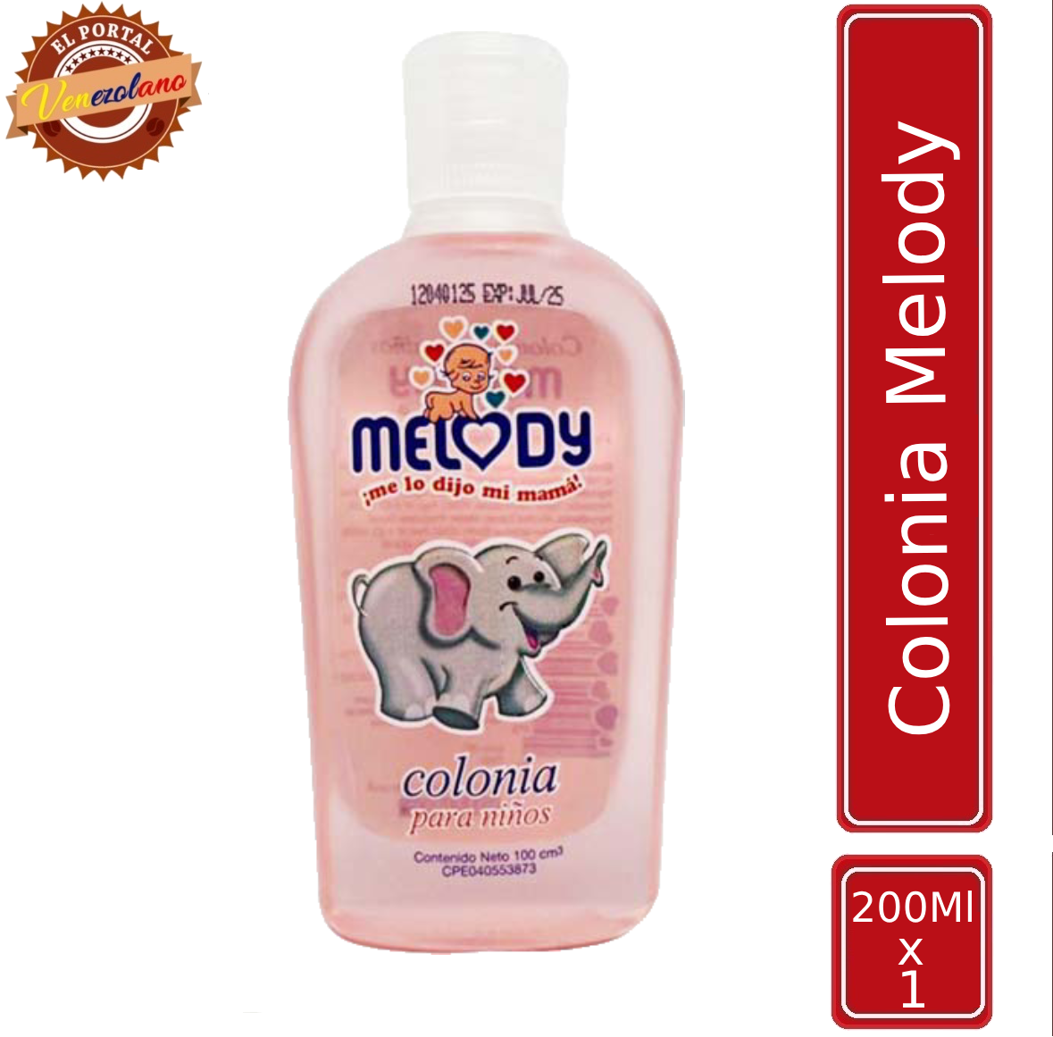 Colonia para bebés Melody rosada original venezolana, disponible en Colombia