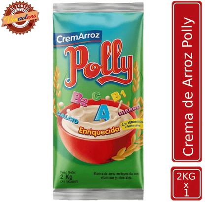 Crema de arroz Polly 2.000g venezolana, disponible en Colombia