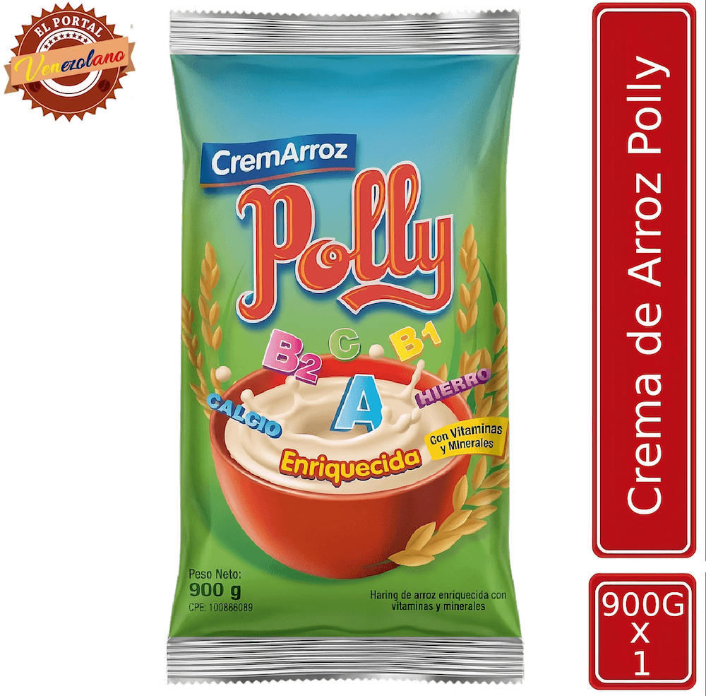 Crema de arroz Polly 900g venezolana, disponible en Colombia