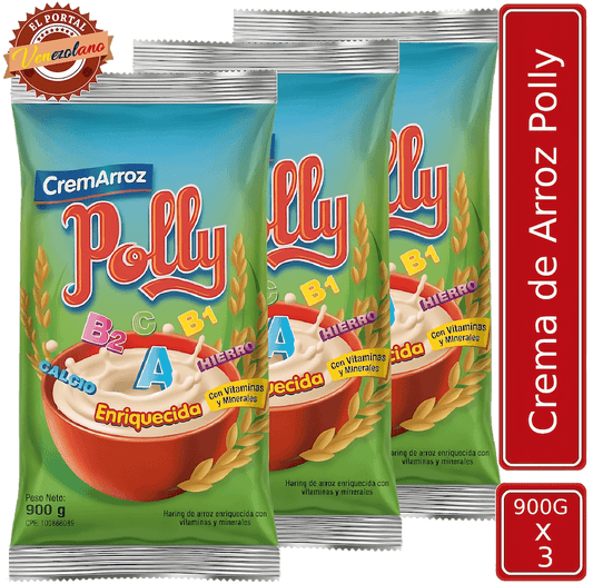 Crema de Arroz Polly 900g Venezuela x 3 Unidades