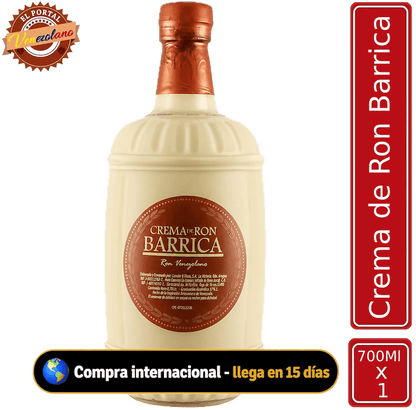 Crema de ron Barrica venezolana, disponible en Colombia