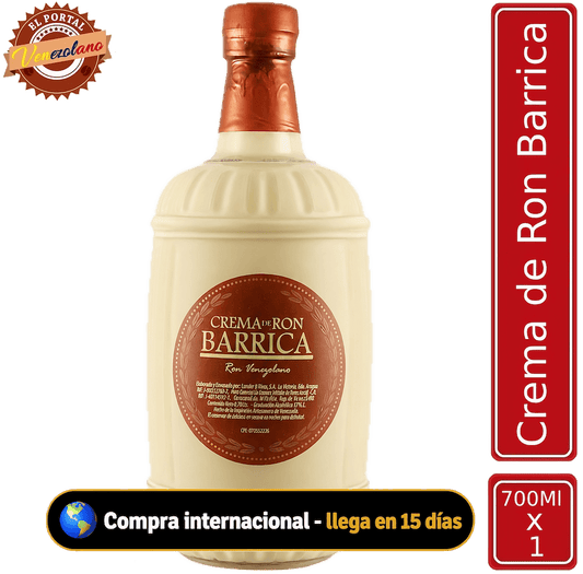 Crema de ron Barrica venezolana, disponible en Colombia