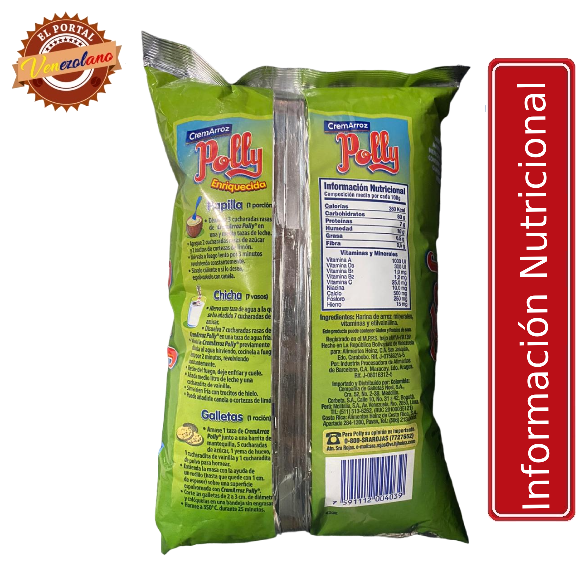 Crema de Arroz Polly 900 G Venezuela
