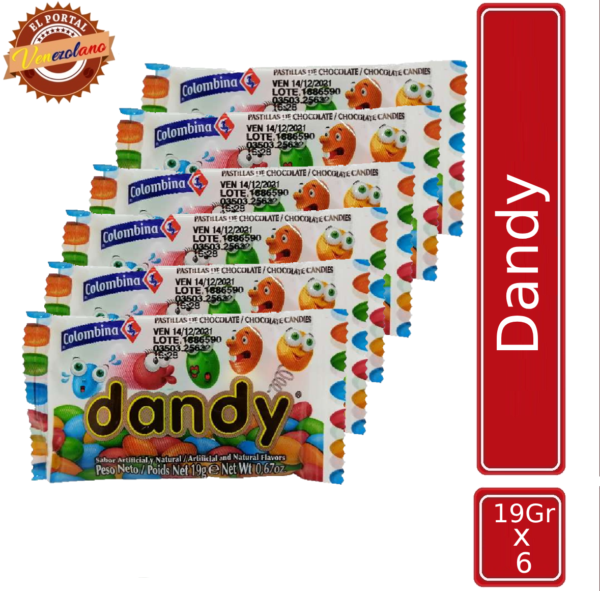 Chocolate Dandy Colombina Venezuela x 6