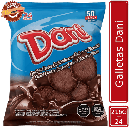 Pack de 24 galletas Dani de Danibisk venezolanas, disponible en Colombia