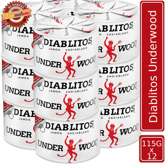 Diablitos Underwood 115g Jamón Endiablado Venezolanos x 12 Unidades