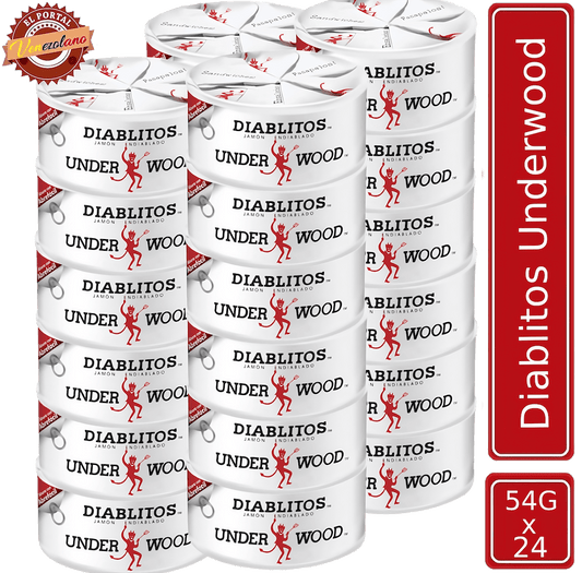 Diablitos Underwood 54Gr Jamón Endiablado Venezolanos x 24 Unidades