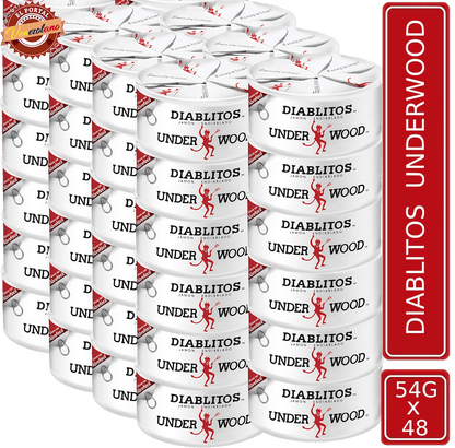 Pack de 48 Diablitos Underwood 54g de jamón endiablado venezolano, disponible en Colombia