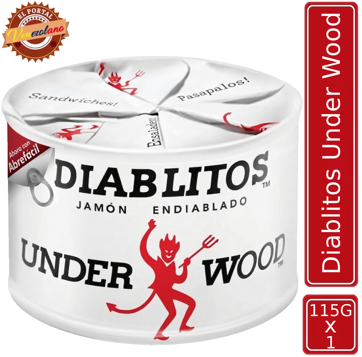 Diablitos Underwood 115g Jamón Endiablado Original Venezuela