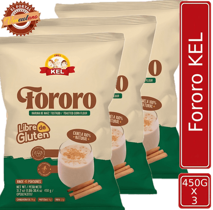 Pack de 3 fororo Kel 450g venezolano, disponible en Colombia