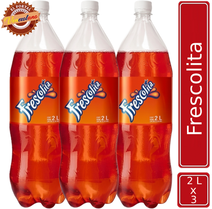 Pack de 3 Frescolita familiar 2 litros venezolana, disponible en Colombia