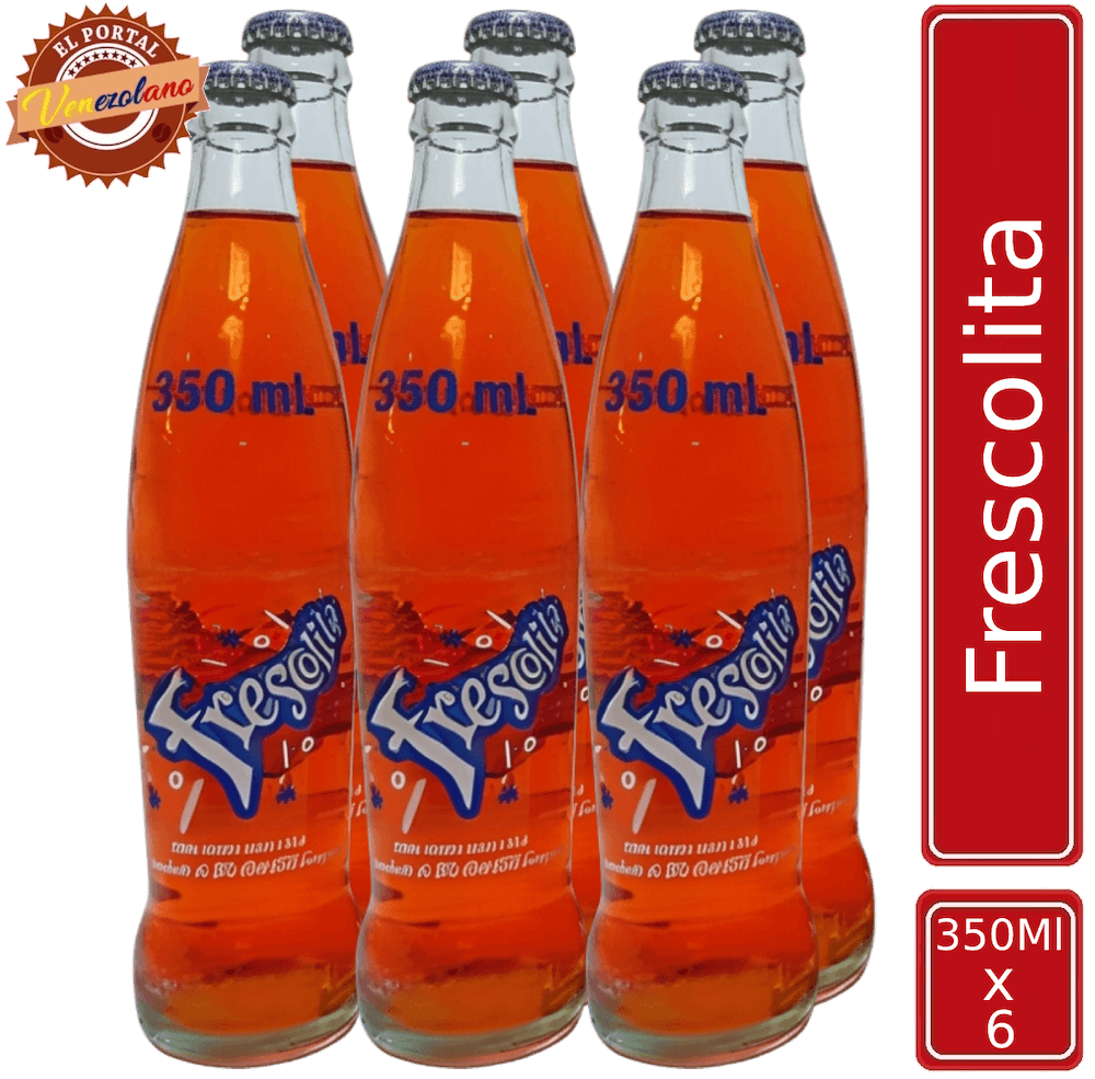 Pack de 6 Frescolita botella 350 ml venezolana, disponible en Colombia