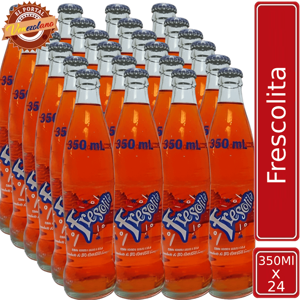 Pack de 24 Frescolita botella 350 ml venezolana, disponible en Colombia