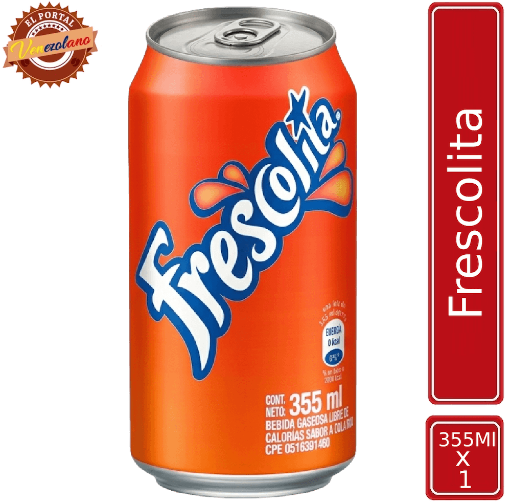 Frescolita lata 355 ml venezolana, disponible en Colombia