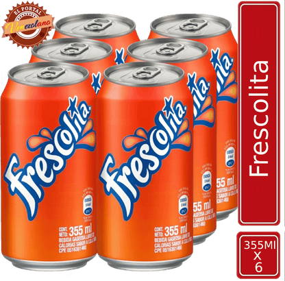 Pack de 6 Frescolita lata 355 ml venezolana, disponible en Colombia