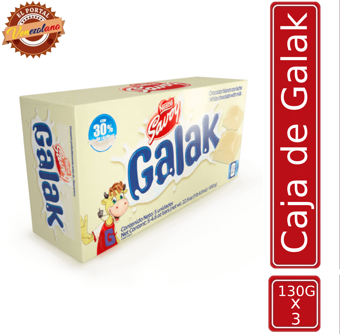 Chocolates Galak 130G Venezuela x 5