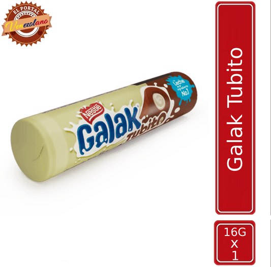 GALAK Tubito Barra Sabor a Chocolate con Relleno Sabor a Leche Venezuela
