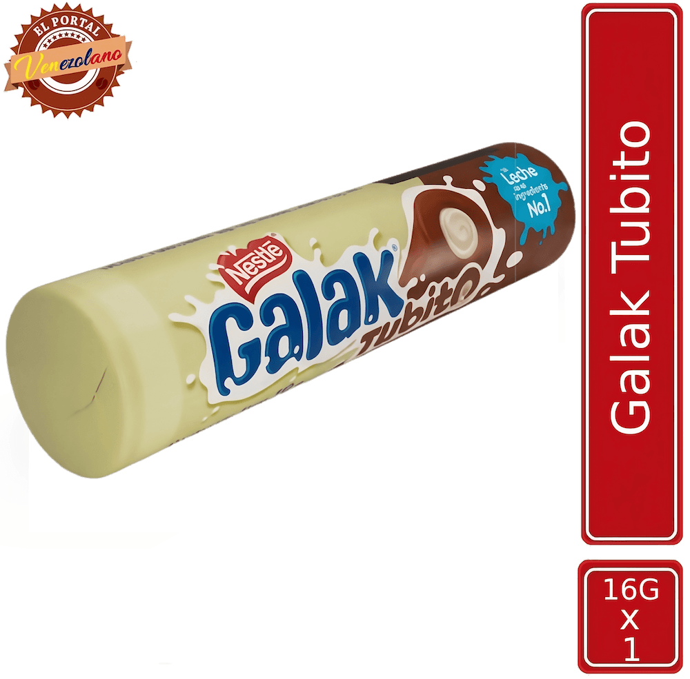 Galak Tubito barra de chocolate con relleno de leche venezolano, disponible en Colombia