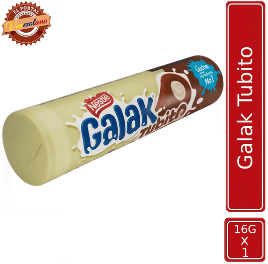 GALAK Tubito Barra Sabor a Chocolate con Relleno Sabor a Leche Venezuela