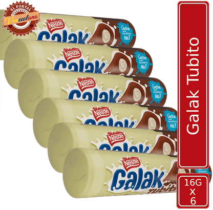 Pack de 6 Galak Tubito barra de chocolate venezolano, disponible en Colombia