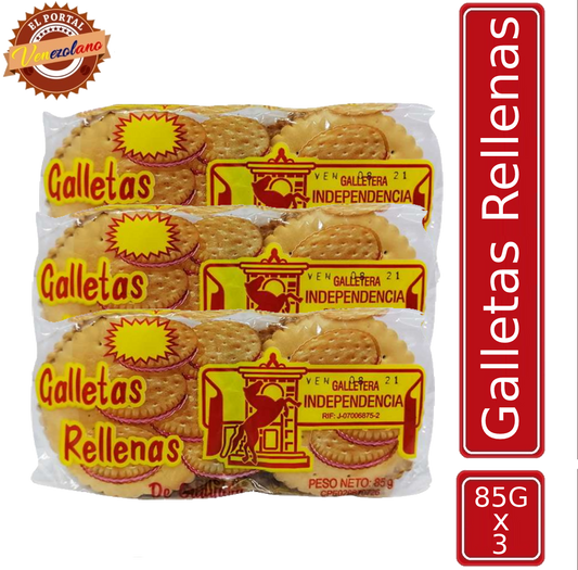 Galletas Independencia Pegadas Rellenas Zulianas x 3