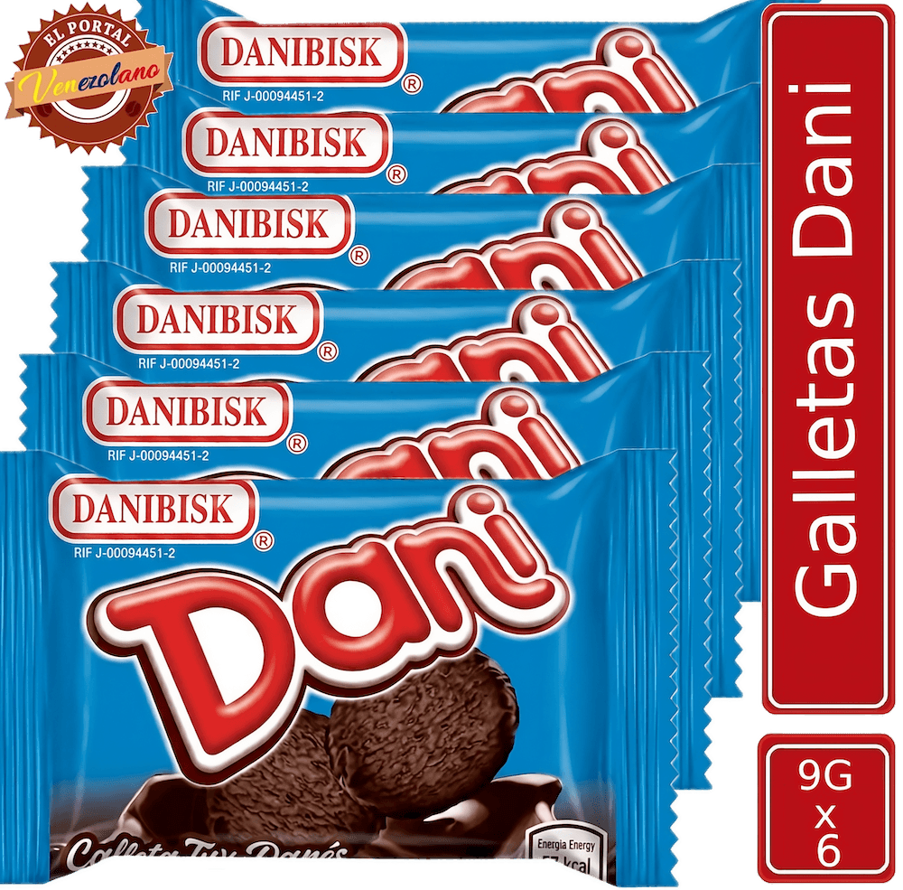Pack de 6 galletas Dani de Danibisk venezolanas, disponible en Colombia