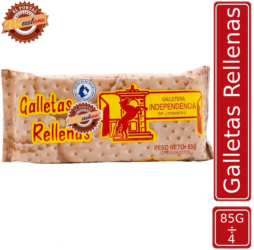 Galletas Independencia pegadas rellenas zulianas venezolanas, disponible en Colombia