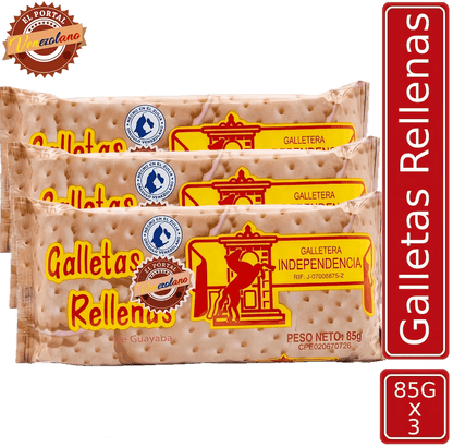 Pack de 3 galletas Independencia pegadas rellenas zulianas venezolanas, disponible en Colombia