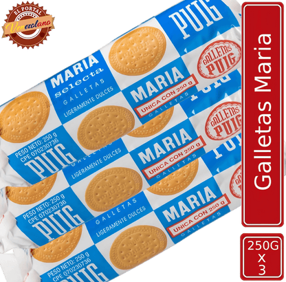 Pack de 3 galletas María Puig venezolanas, disponible en Colombia