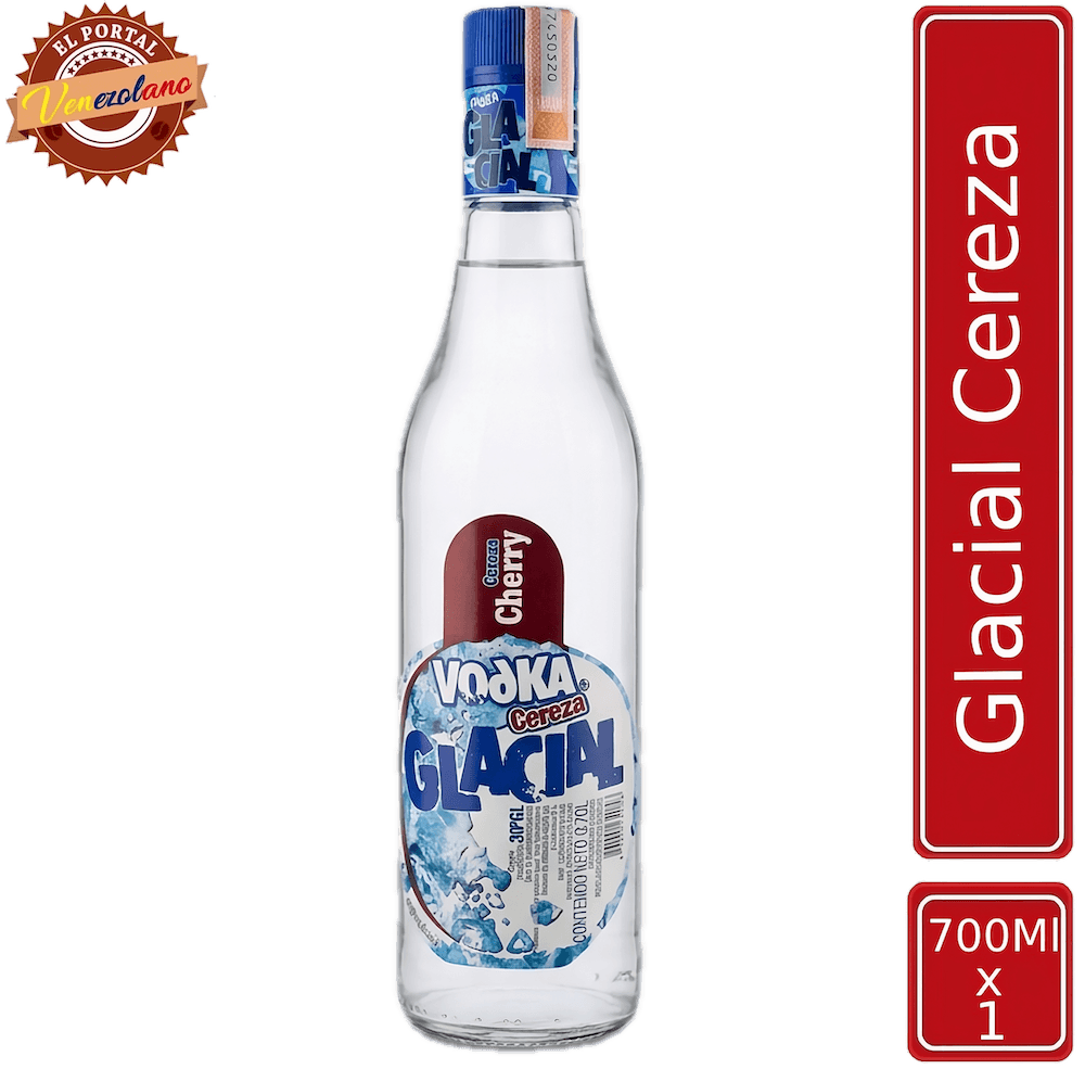 Licor Glacial de cereza 700 ml venezolano, disponible en Colombia