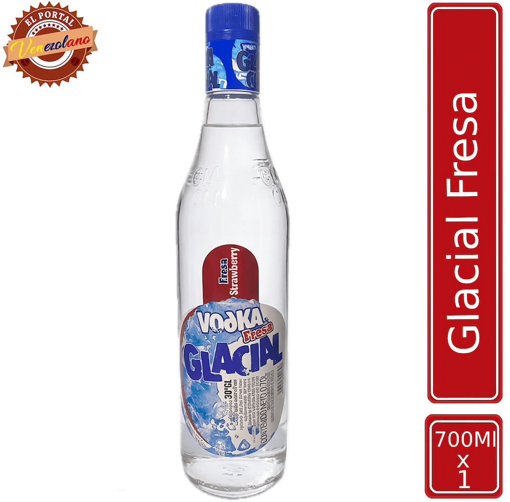 Licor Glacial de fresa 700 ml venezolano, disponible en Colombia