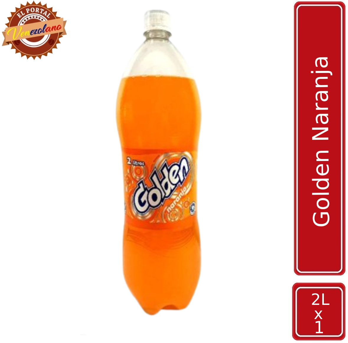 Golden Naranja familiar 2 litros venezolana, disponible en Colombia