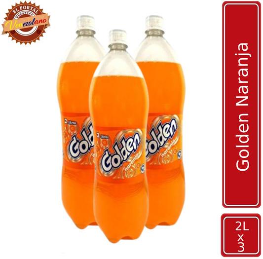 Golden Naranja Botella 2L Venezuela x 3