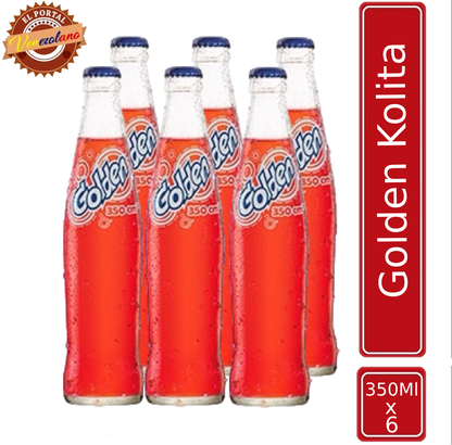 Pack de 6 Golden Kolita botella 350 ml venezolana, disponible en Colombia