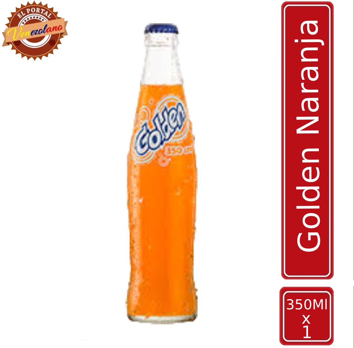 Golden Naranja botella 350 ml venezolana, disponible en Colombia