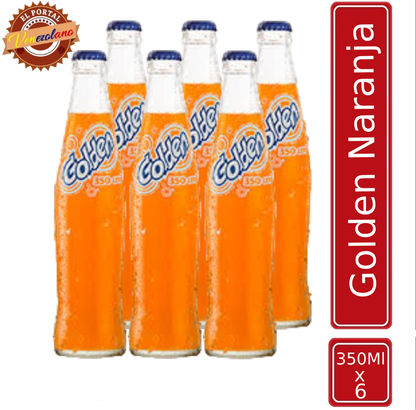 Pack de 6 Golden Naranja botella 350 ml venezolana, disponible en Colombia