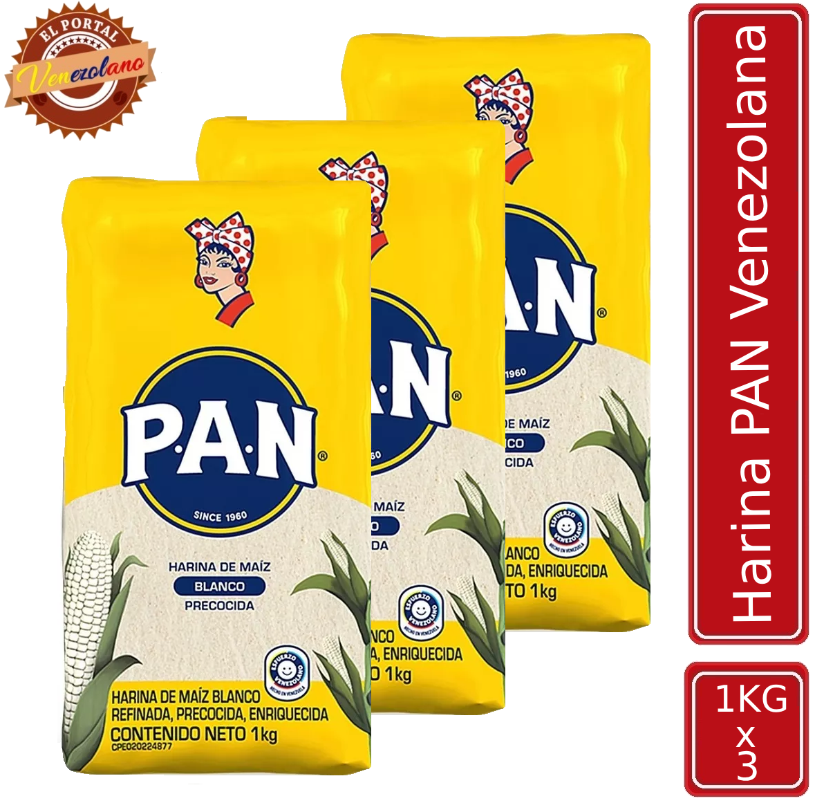 Harina Pan Hecha En Venezuela x 3