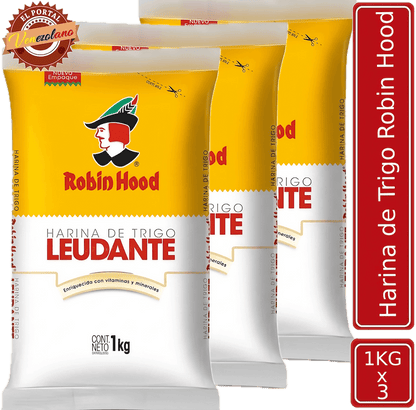 Pack de 3 harina leudante Robin Hood venezolana, disponible en Colombia