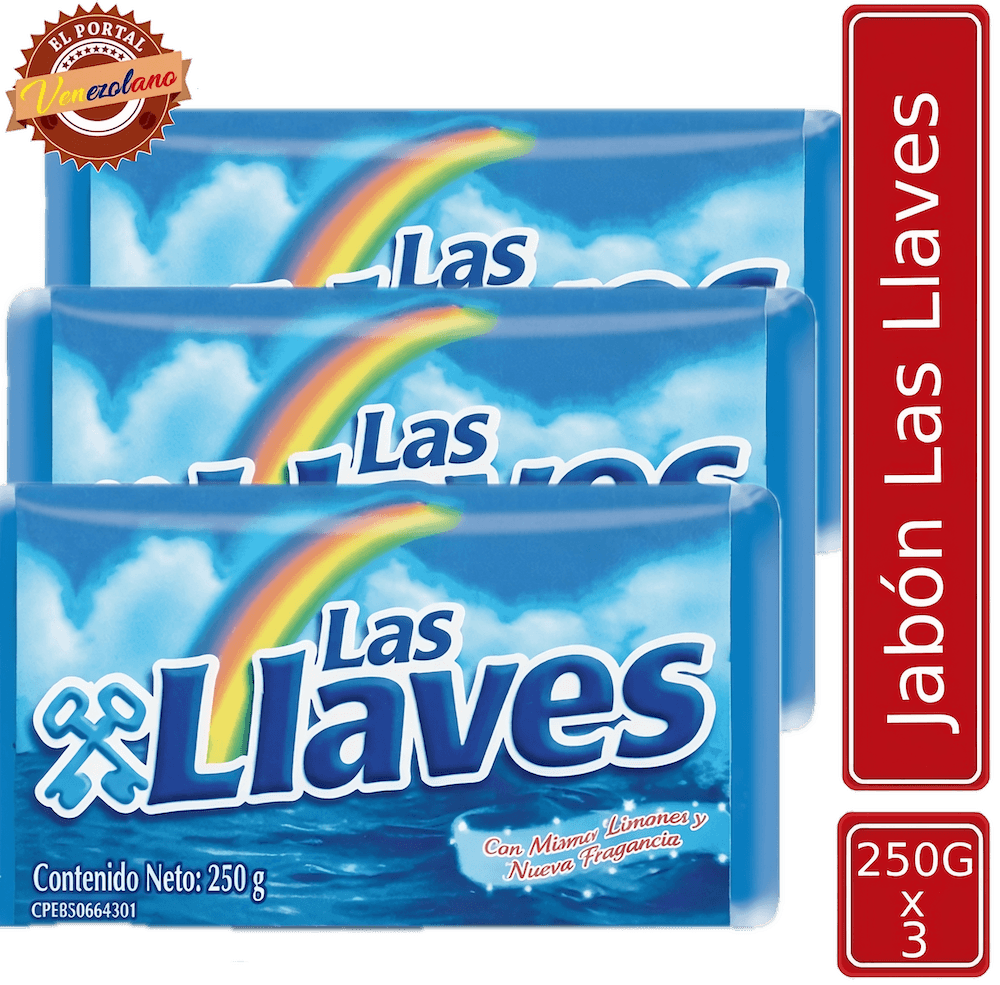 Pack de 3 jabón Las Llaves venezolano, disponible en Colombia