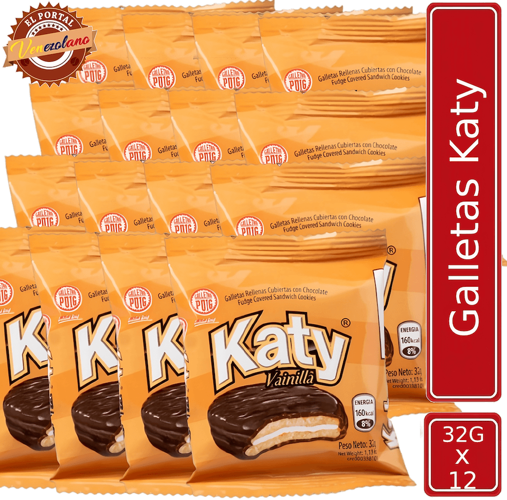 Pack de 12 galletas Katy Puig venezolanas, disponible en Colombia