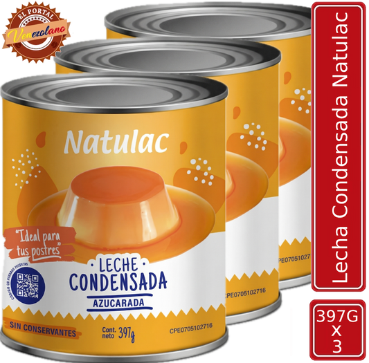 Leche Condensada Natulac 397G Venezuela x 3 Unidades