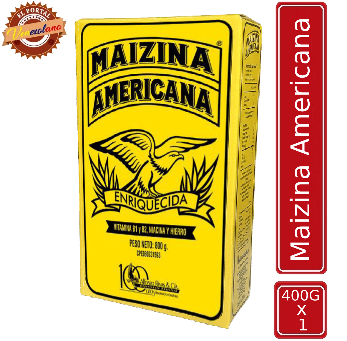Maizina Americana 400g venezolana, disponible en Colombia