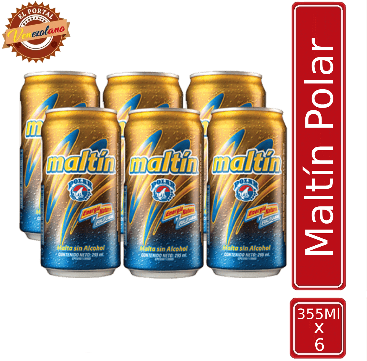 Maltin Polar Lata 355 Ml  Venezuela x 6